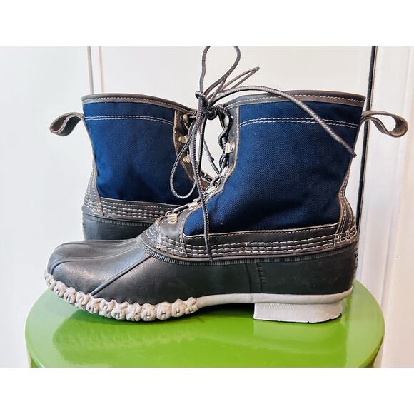 L.L. Bean 8" Bean Boots Shearling Lined Men’s Size 11M Insulated Lace Up Duck - Picture 1 of 16